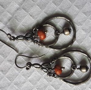 Silpada coral sterling silver necklace and earring